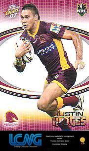 SELECT NRL 2007 INVINCIBLE #6 JUSTIN HODGES