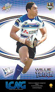 SELECT NRL 2007 INVINCIBLE #19 WILLIE TONGA