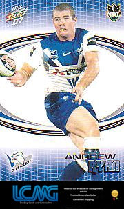 SELECT NRL 2007 INVINCIBLE #22 ANDREW RYAN