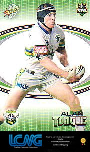 SELECT NRL 2007 INVINCIBLE #36 ALAN TONGUE