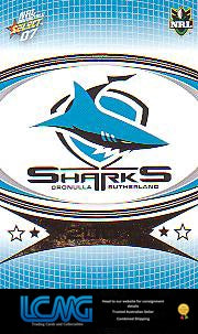 SELECT NRL 2007 INVINCIBLE #40 SHARKS LOGO