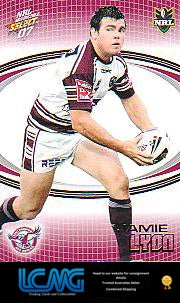 SELECT NRL 2007 INVINCIBLE #71 JAMIE LYON