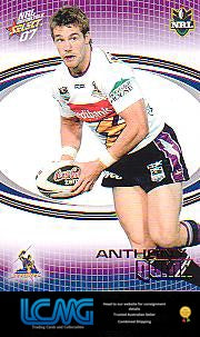 SELECT NRL 2007 INVINCIBLE #85 ANTHONY QUINN