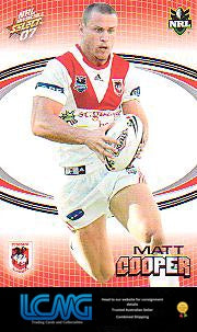 SELECT NRL 2007 INVINCIBLE #140 MATT COOPER