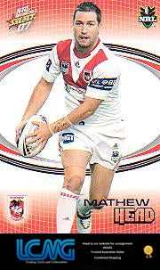 SELECT NRL 2007 INVINCIBLE #141 MATHEW HEAD
