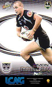 SELECT NRL 2007 INVINCIBLE #174 SIMON MANNERING