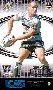 SELECT NRL 2007 INVINCIBLE #177 GRANT ROVELLI