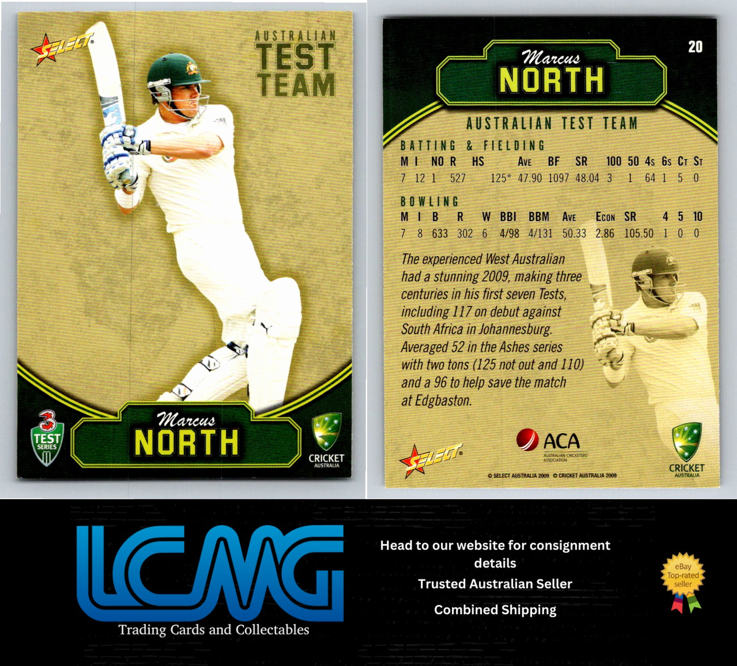 Select Cricket 2009 2010 Card # 20 Marcus North