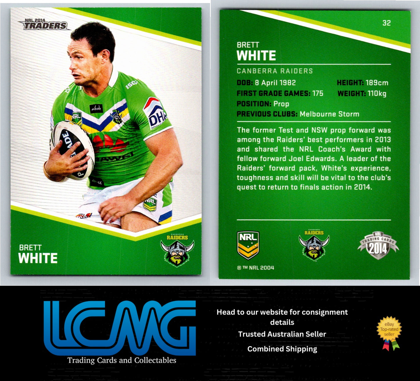 Card # 24 Jarrod Croker NRL 2014 Traders Canberra Raiders