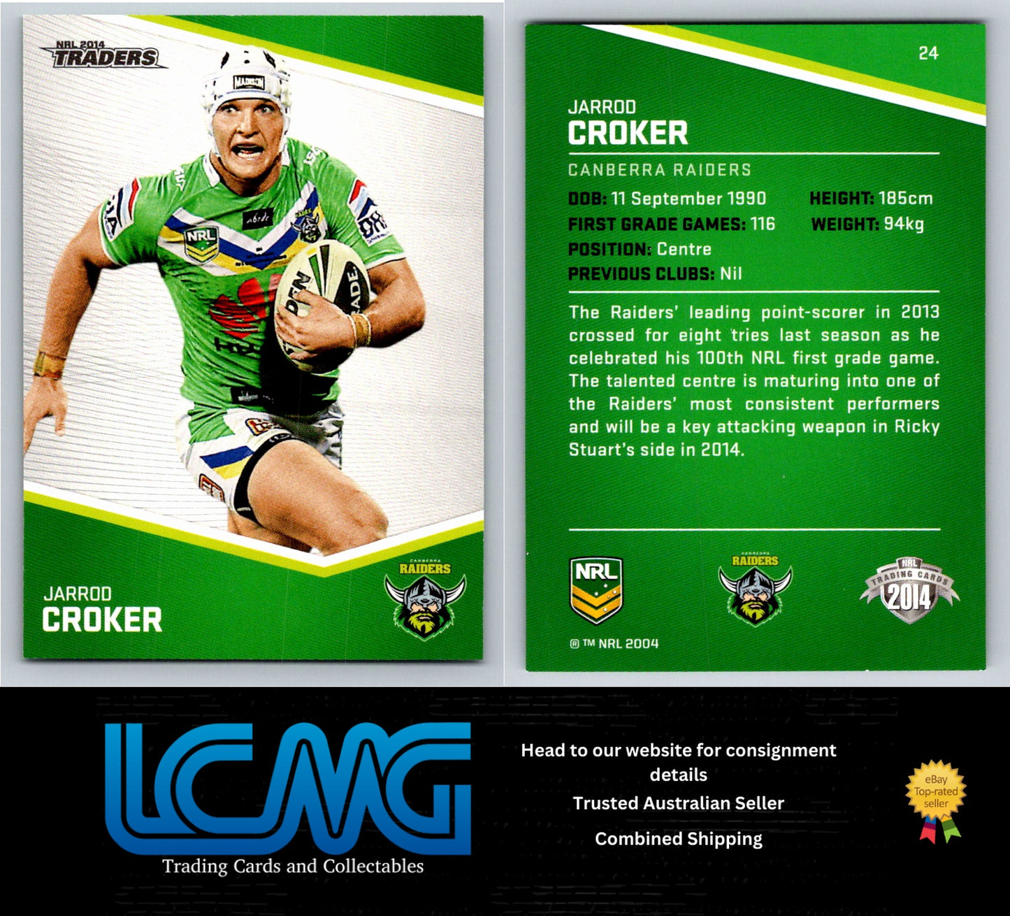 Card # 32 Brett White NRL 2014 Traders Canberra Raiders