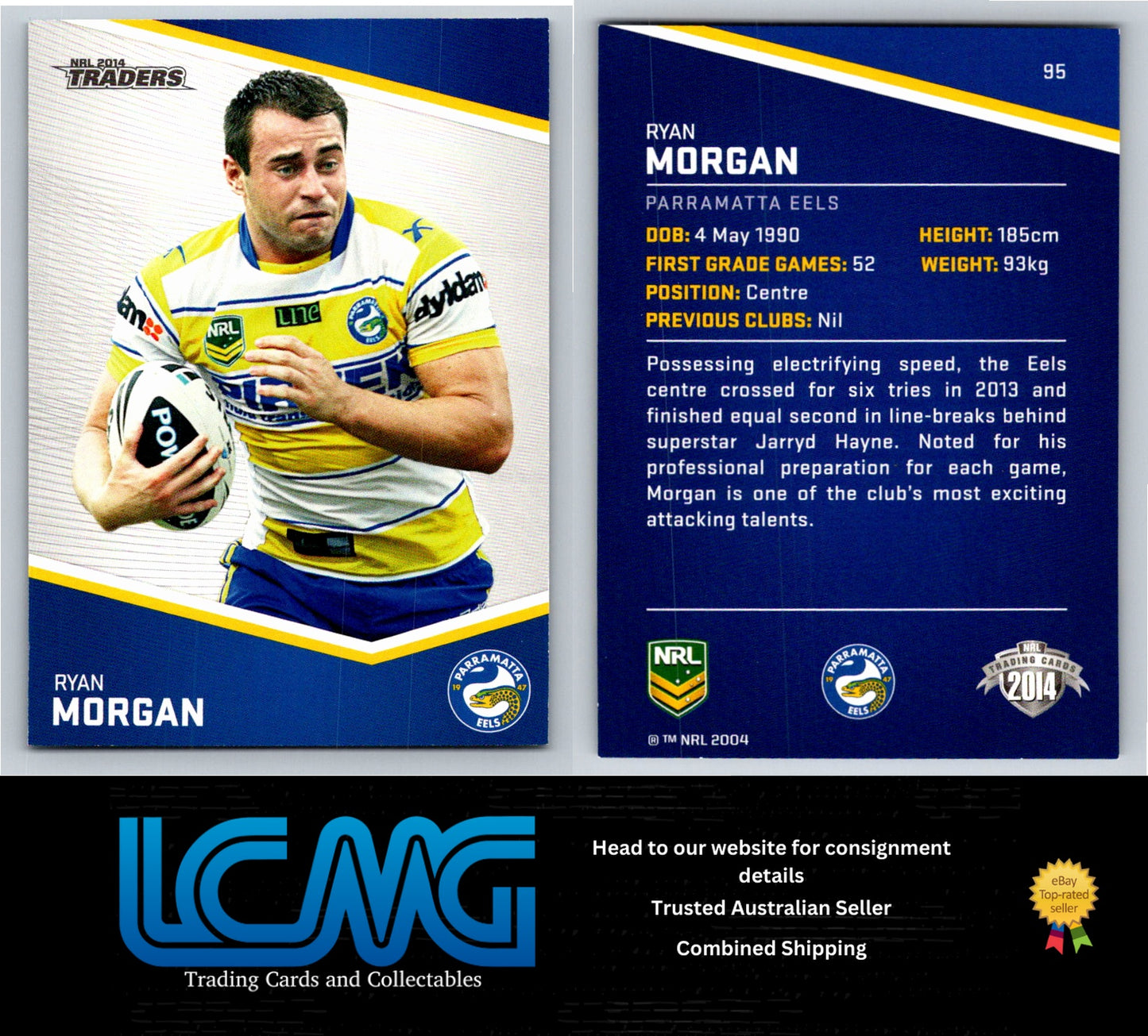 Card # 95 Ryan Morgan NRL 2014 Traders Parramatta Eels