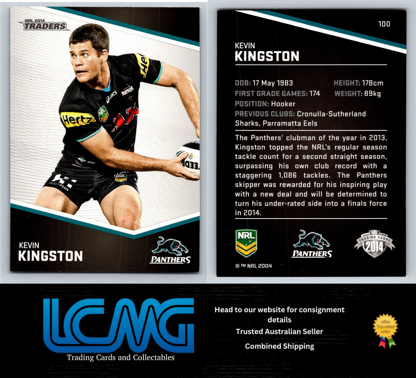 Card # 100 Kevin Kingston NRL 2014 Traders Penrith Panthers