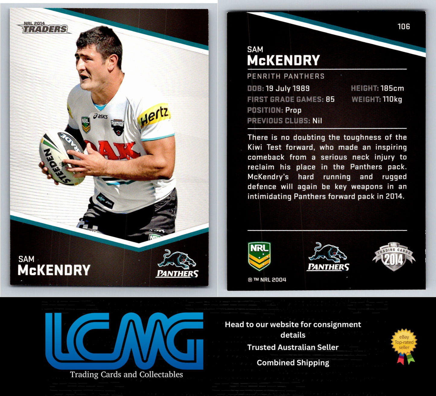 Card # 106 Sam McKendry NRL 2014 Traders Penrith Panthers