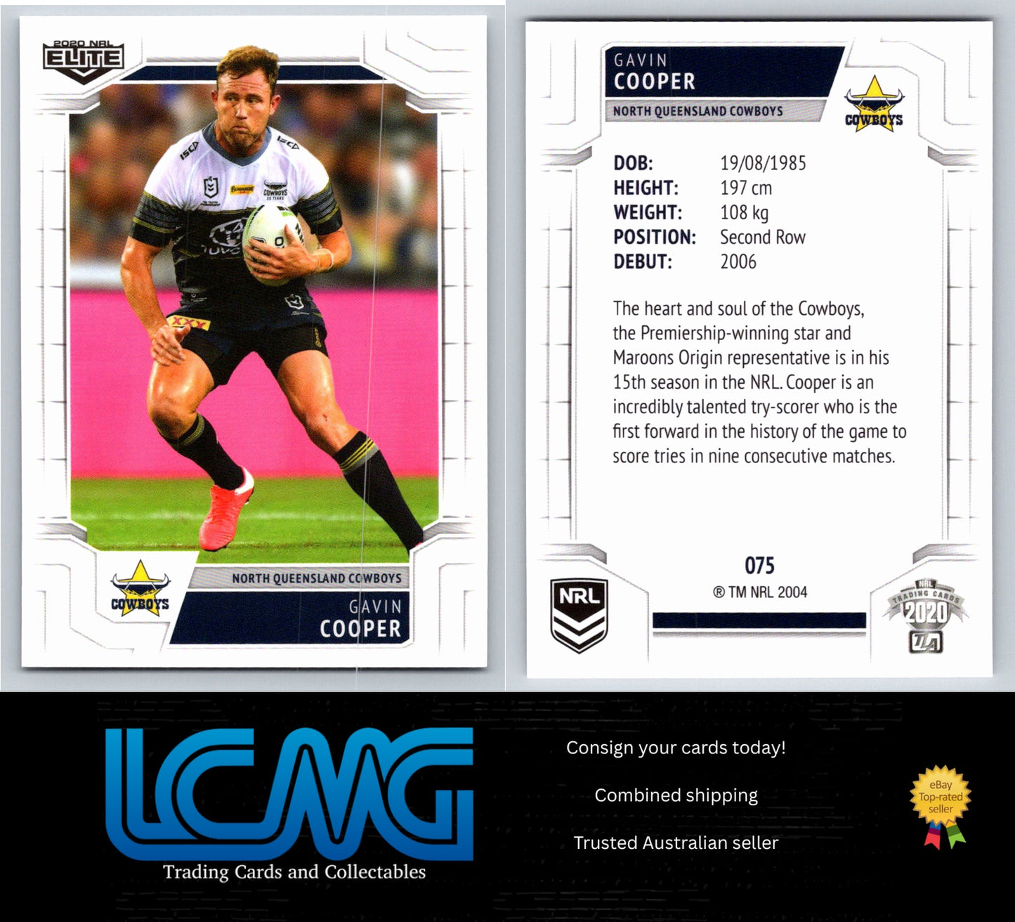 Card # 075 Gavin Cooper 2020 NRL Elite