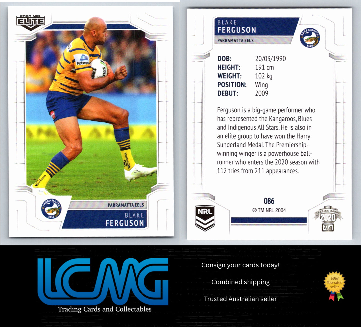 Card # 086 Blake Ferguson 2020 NRL Elite
