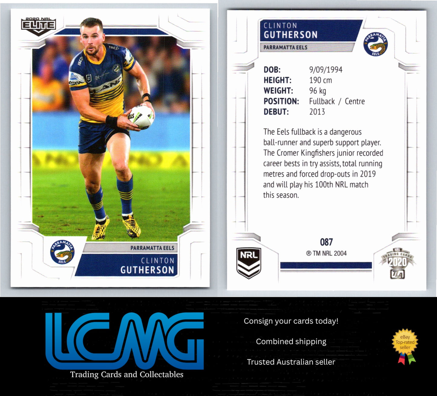 Card # 087 Clinton Gutherson 2020 NRL Elite
