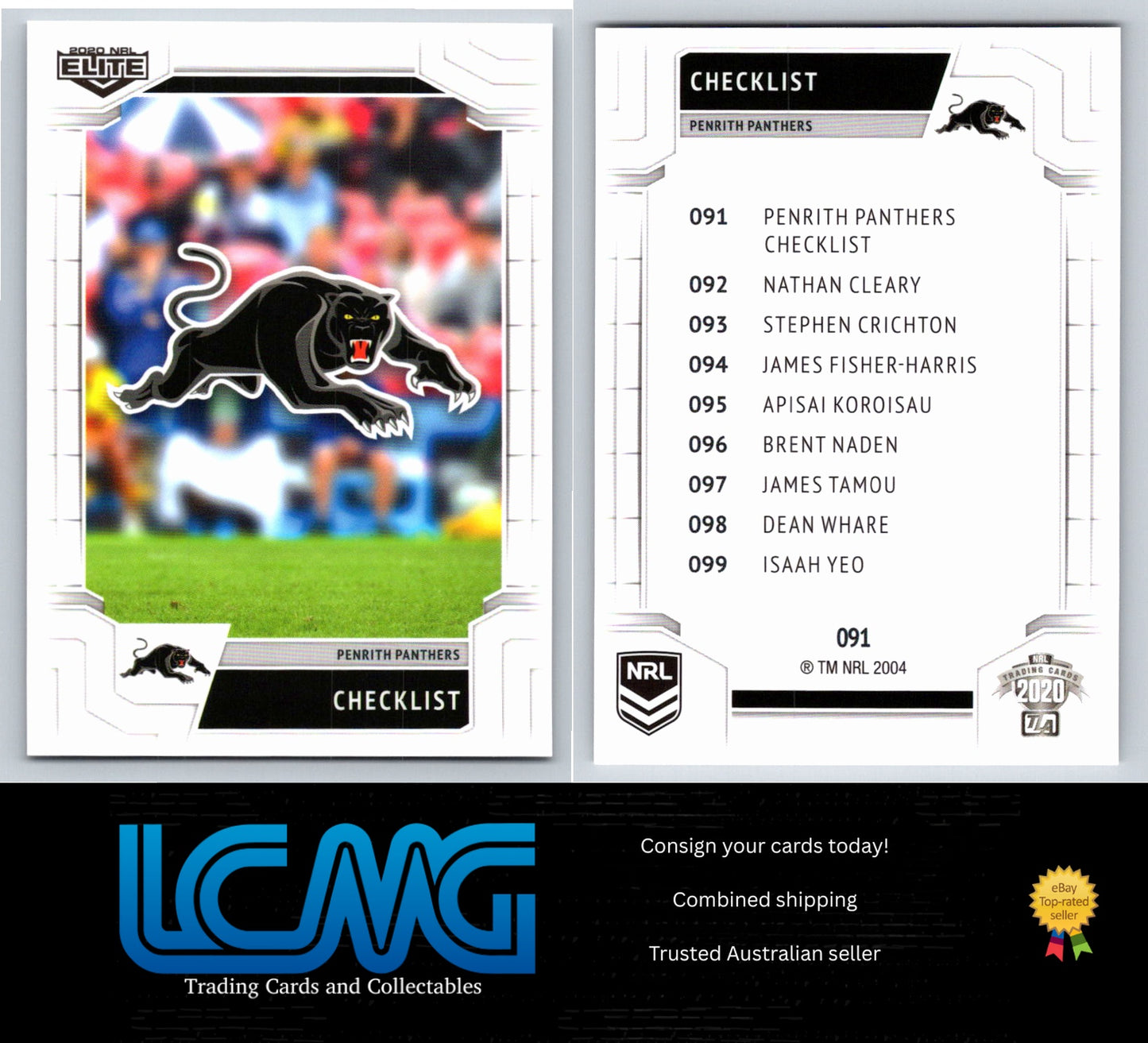Card # 091 Penrith Panthers Checklist 2020 NRL Elite