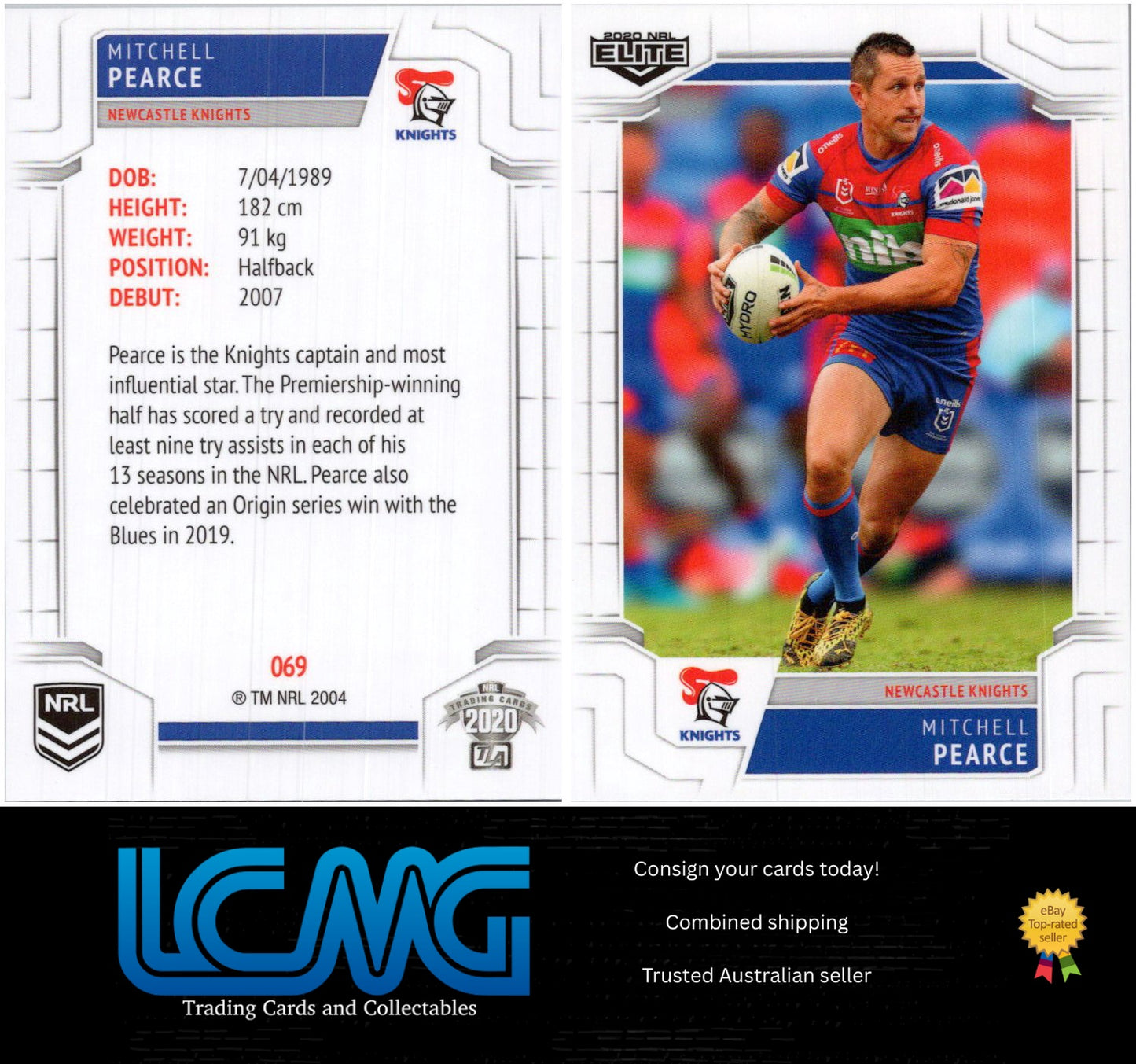 Card # 069 Mitchell Pearce 2020 NRL Elite