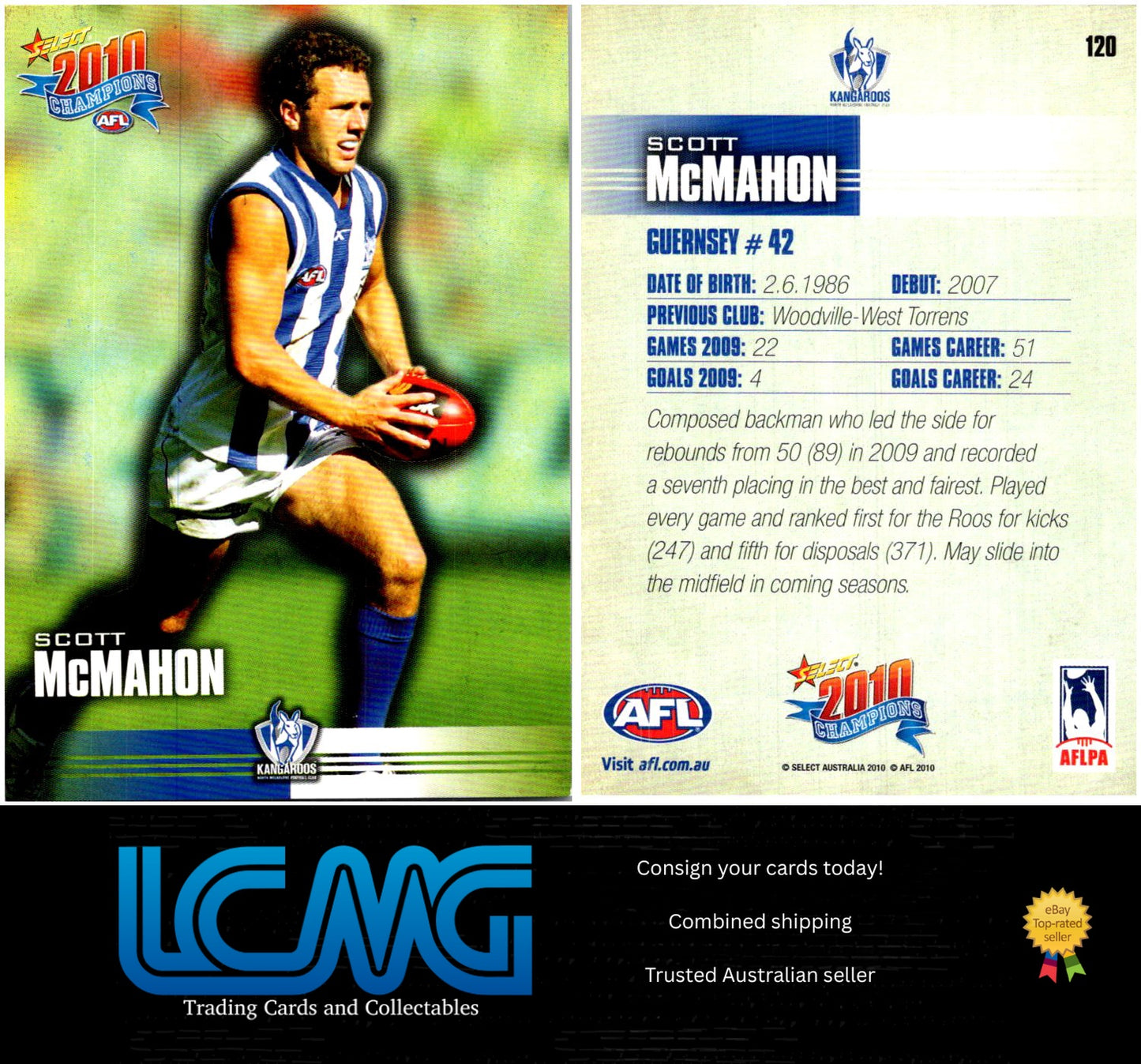 Card # 120 Scott McMahon 2010 AFL Champions