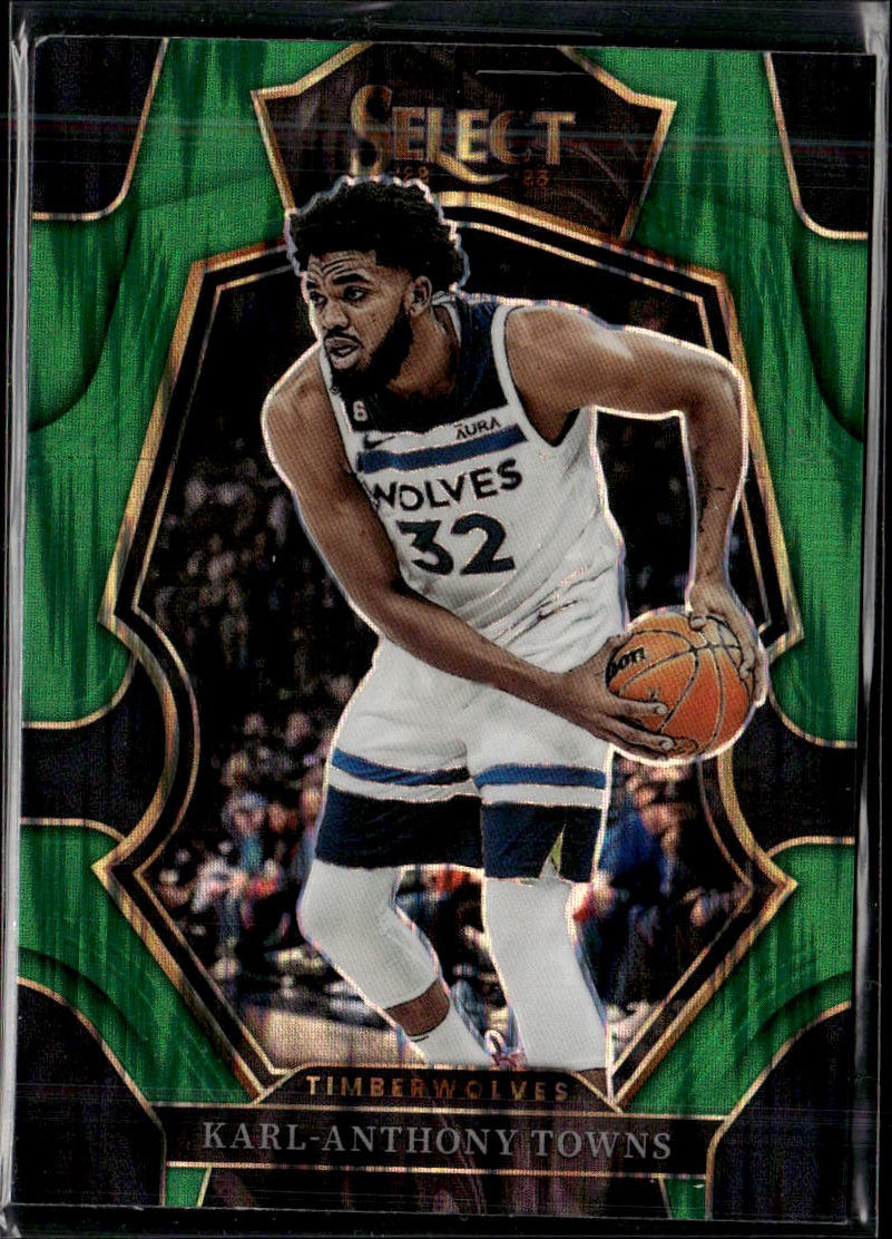 2022-23 Panini Select #112 Karl-Anthony Towns Green Shock Prizms