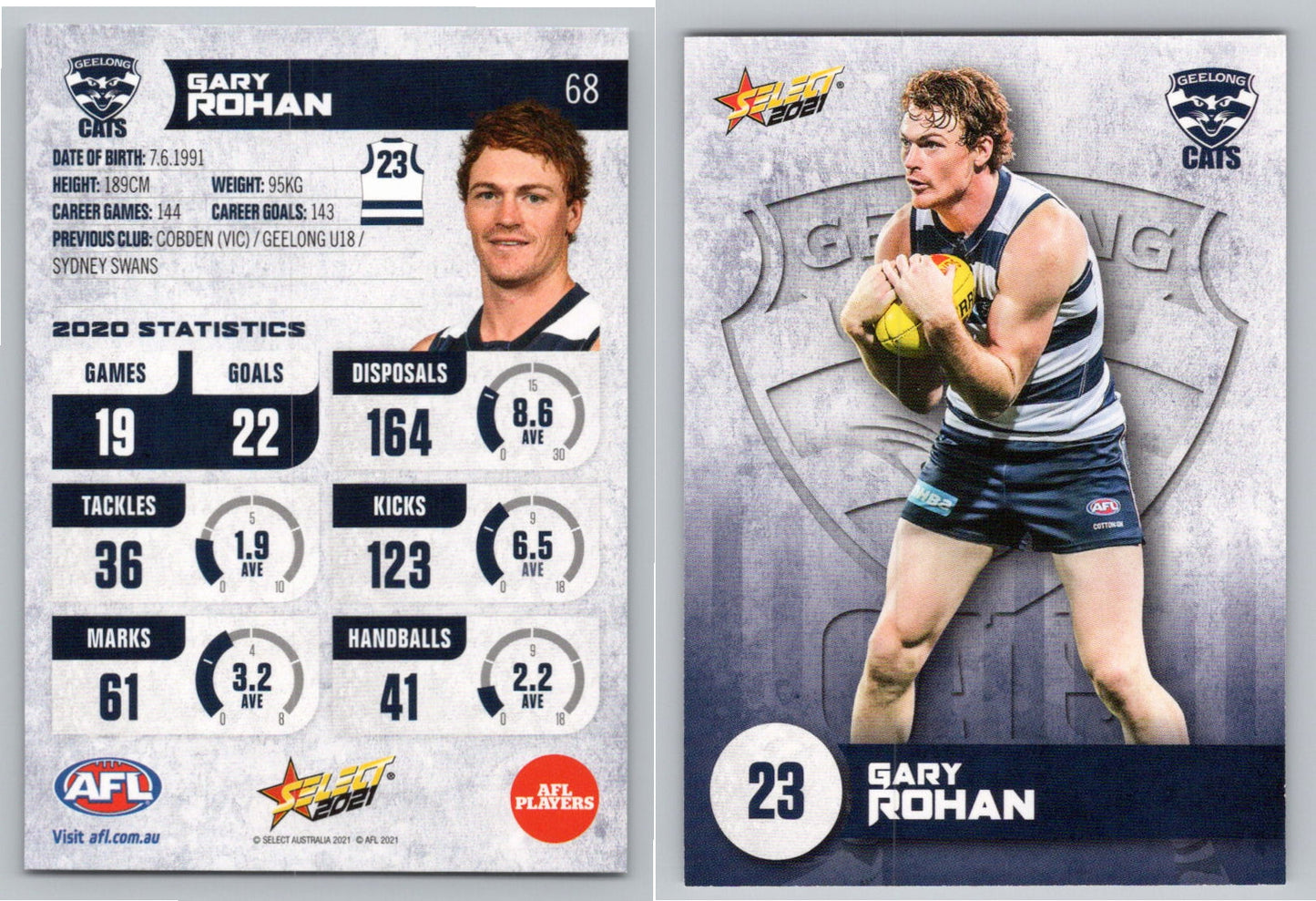 Card # FS 68 G. ROHAN AFL 2021 Footy Stars GEELONG CATS