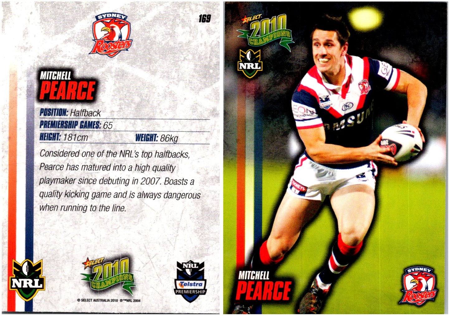 Card # 169 Mitchell Pearce NRL 2010 Champions