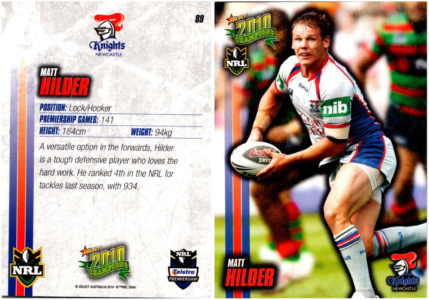 Card # 089 Matt Hilder NRL 2010 Champions