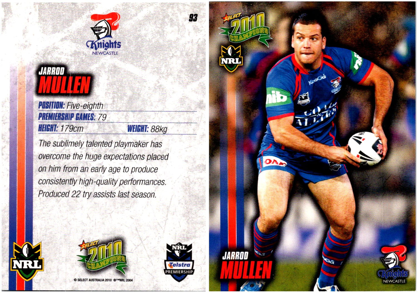 Card # 093 Jarrod Mullen NRL 2010 Champions