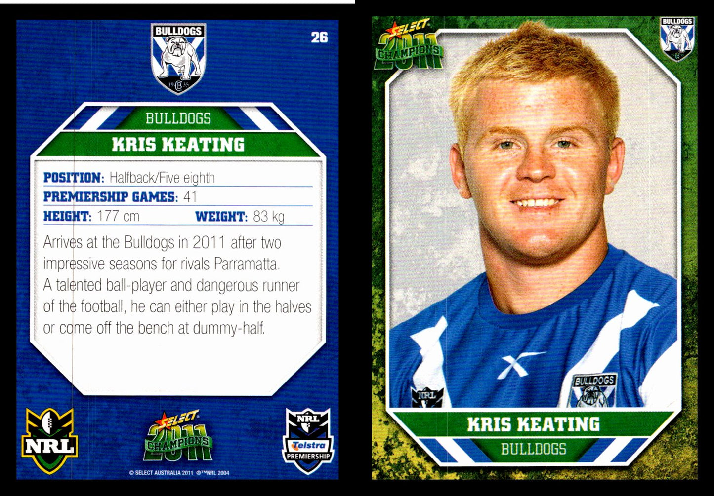 Card # 026 Kris Keating NRL 2011 Champions