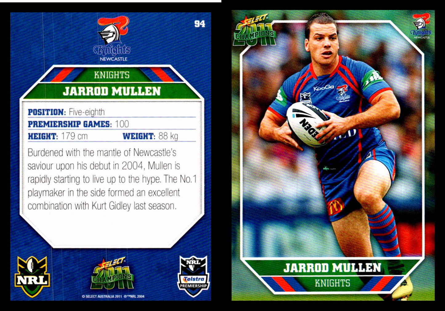 Card # 094 Jarrod Mullen NRL 2011 Champions
