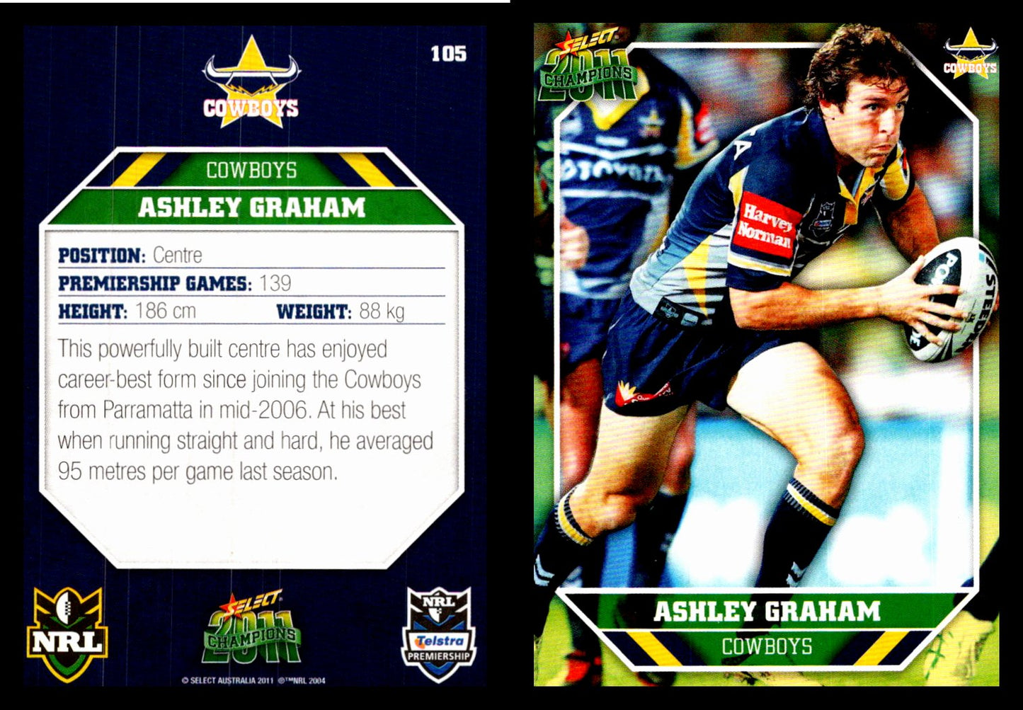 Card # 105 Ashley Graham NRL 2011 Champions