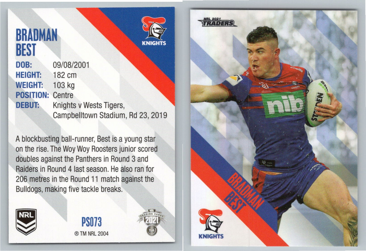 Card # PS 073 Bradman Best NRL 2021 Traders Knights