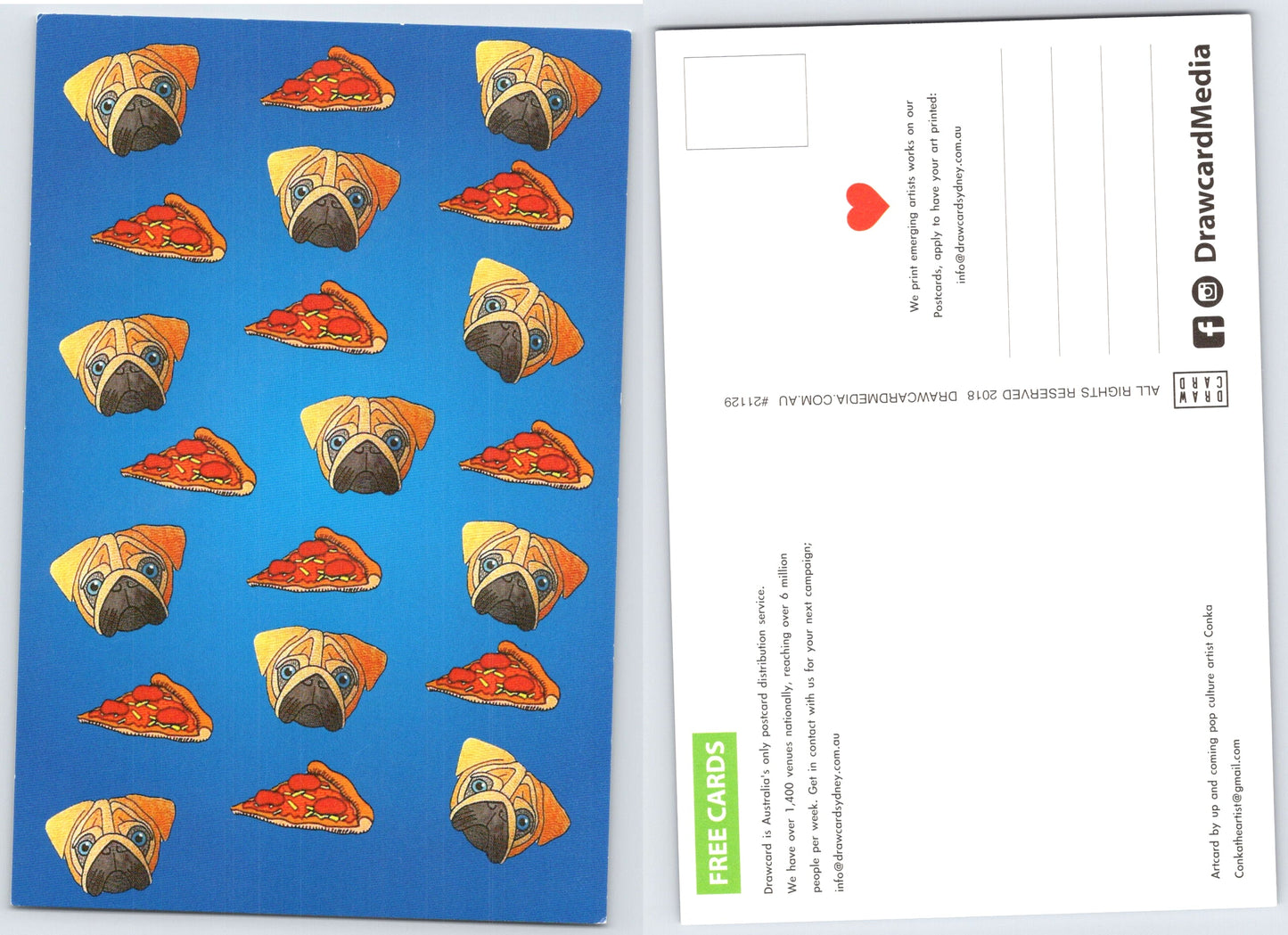 Pizza Dog Postcard 1