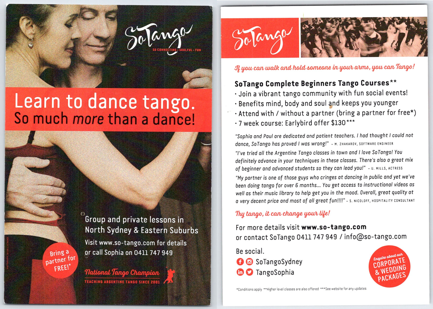 Learn to Dance Tango Flyer