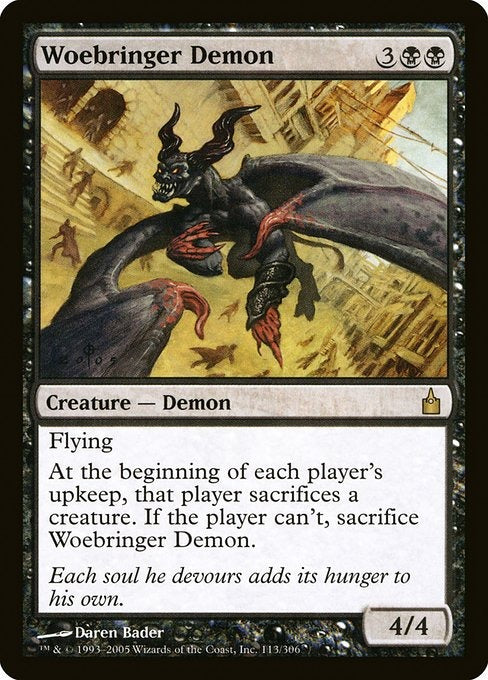 Card # RAV 113 Woebringer Demon Ravnica: City of Guilds