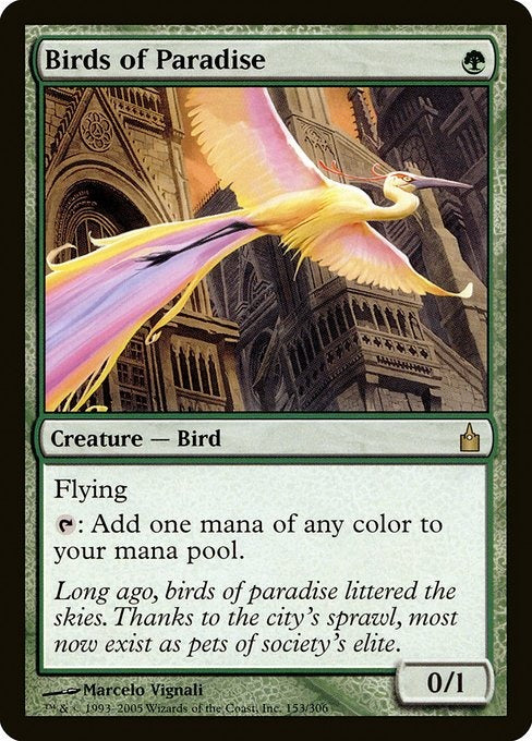 Card # RAV 153 Birds of Paradise Ravnica: City of Guilds