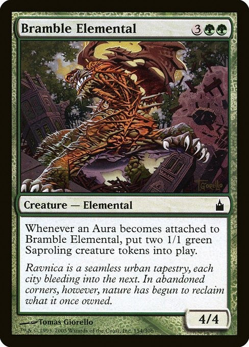 Card # RAV 154 Bramble Elemental Ravnica: City of Guilds