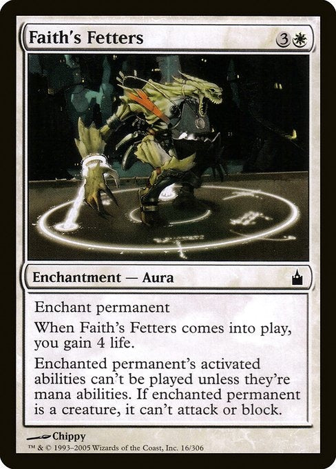 Card # RAV 16 Faith's Fetters Ravnica: City of Guilds