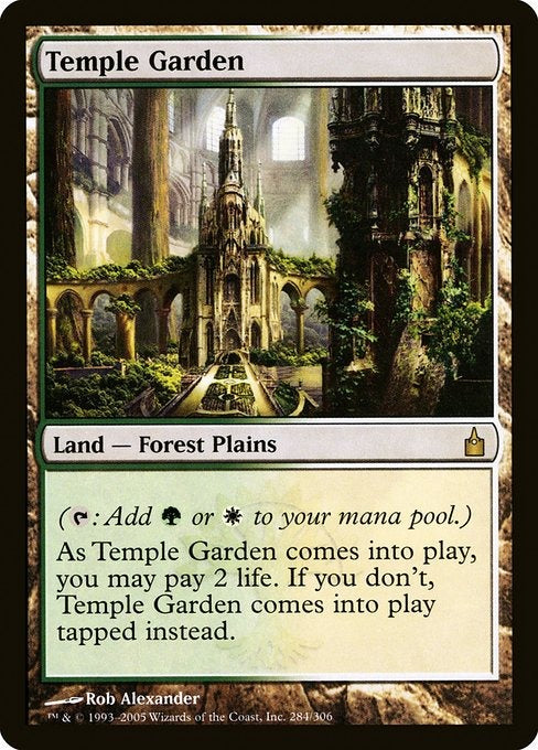 Card # RAV 284 Temple Garden Ravnica: City of Guilds