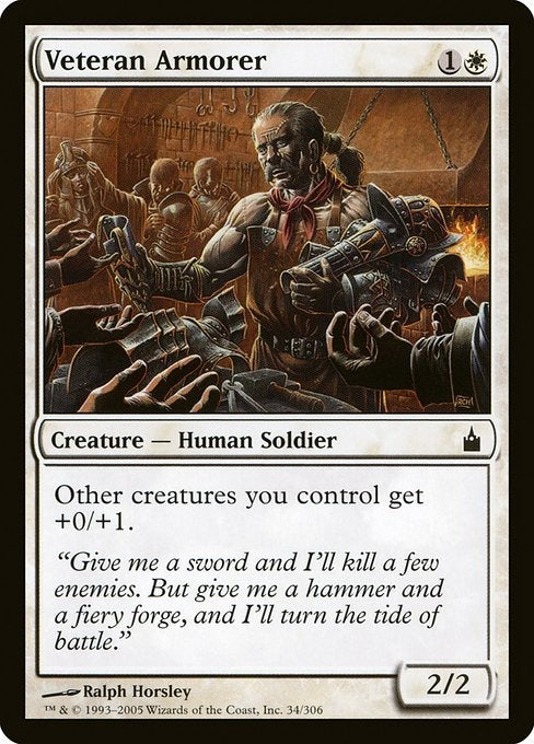 Card # RAV 34 Veteran Armorer Ravnica: City of Guilds