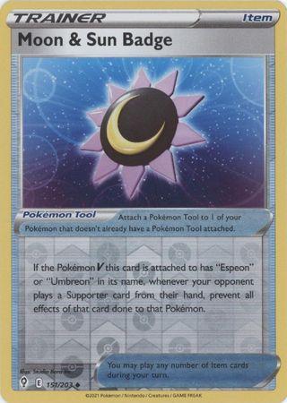 Moon & Sun Badge 151/203 Reverse Holo evolving-skies-rh-151
