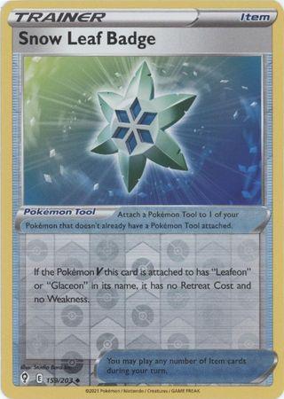 Snow Leaf Badge 159/203 Reverse Holo evolving-skies-rh-159