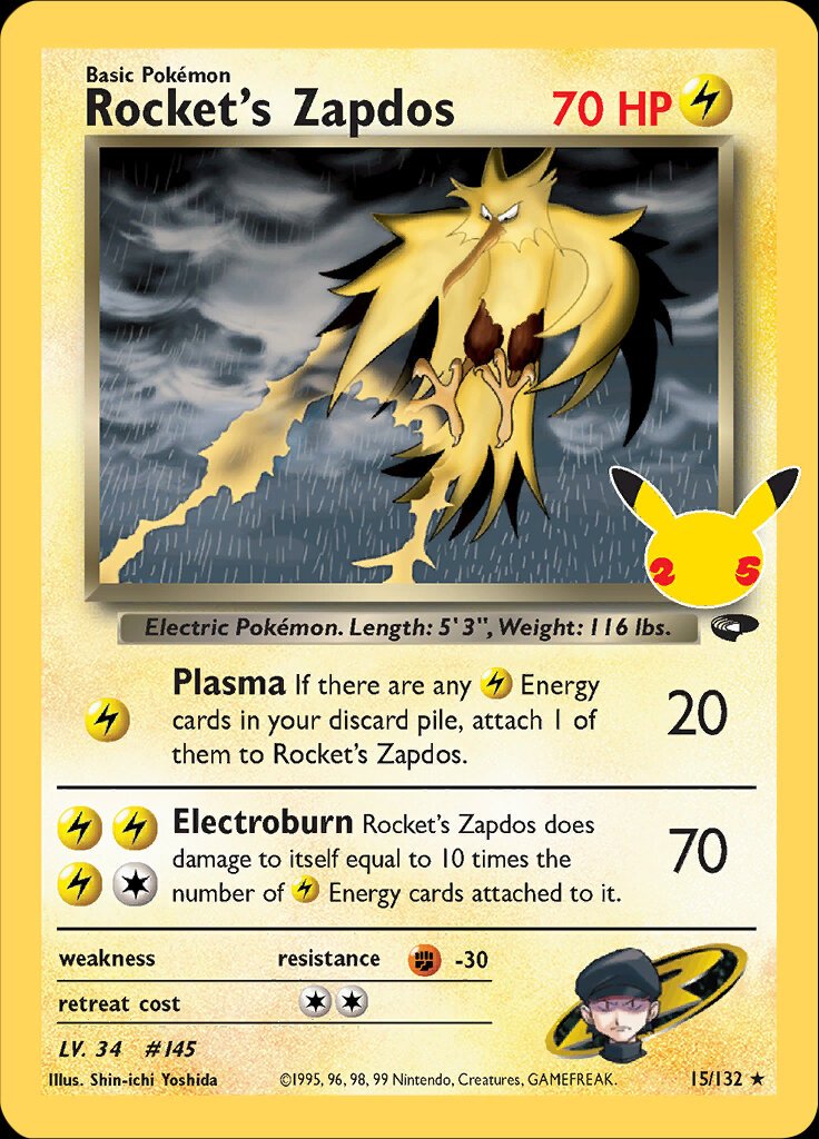 Rocket's Zapdos 15/132 celebrations-classic-18