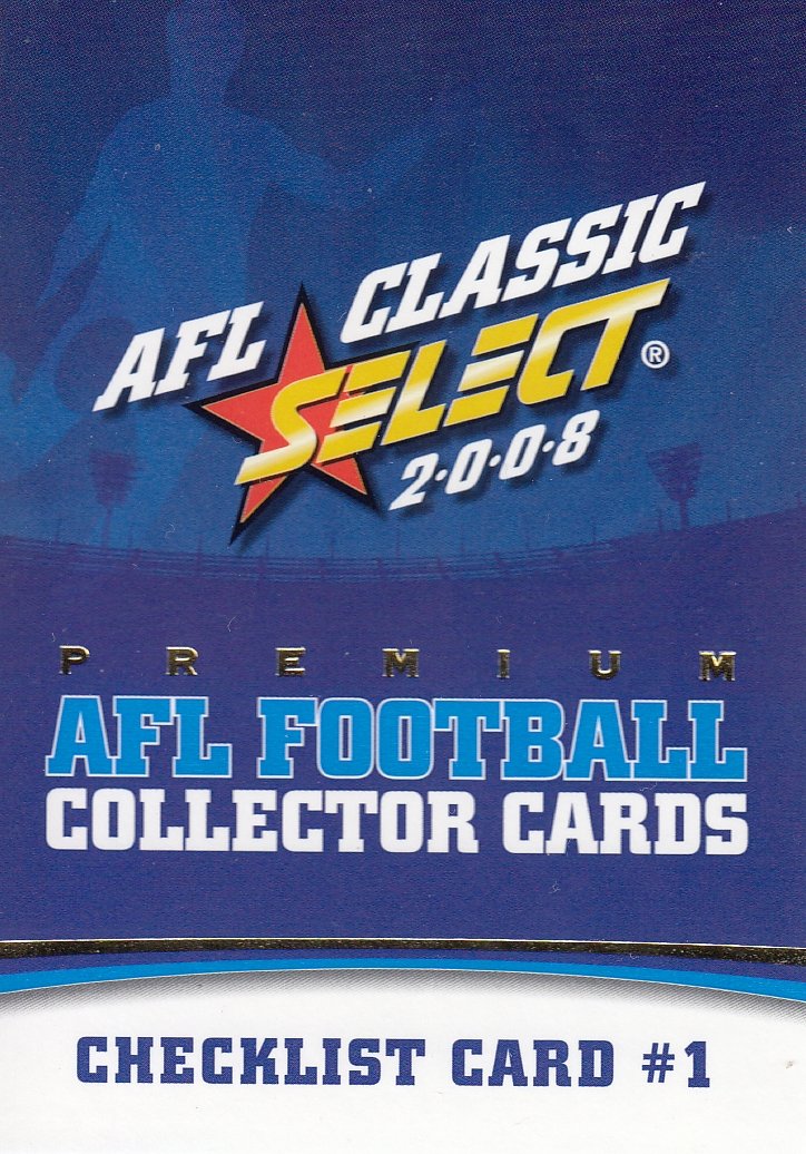 Checklist #1 afl-2008-classic-1