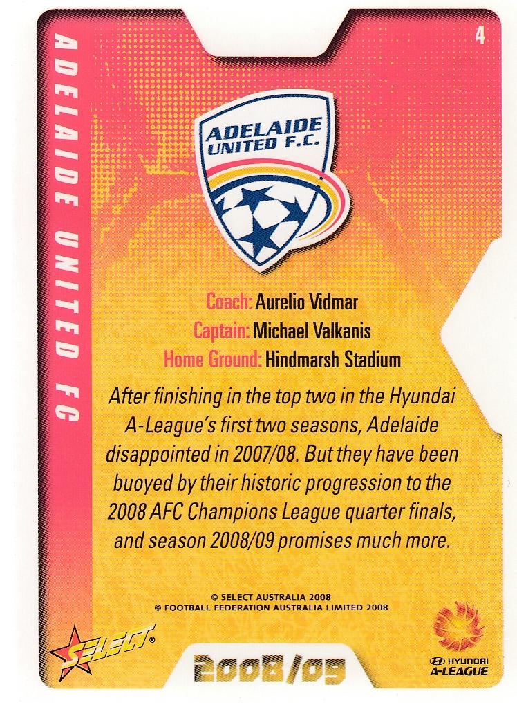 Adelaide United FC Logo Card 2008a-league-004