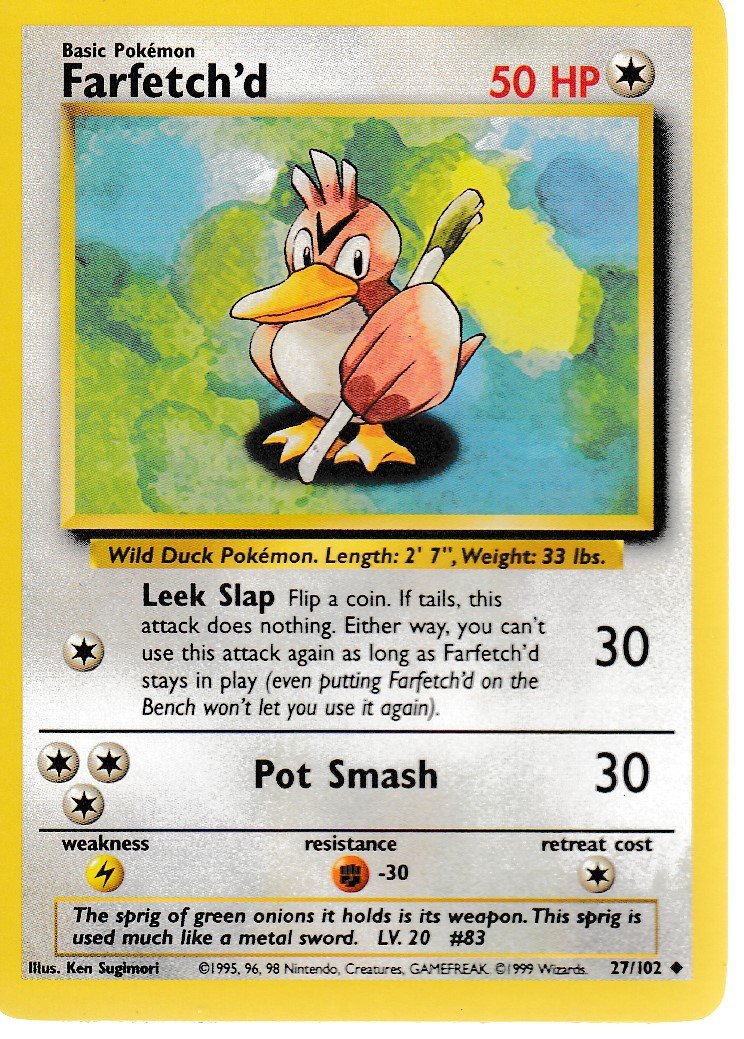 Farfetch'd 27/102 Base Set Unlimited Uncommon