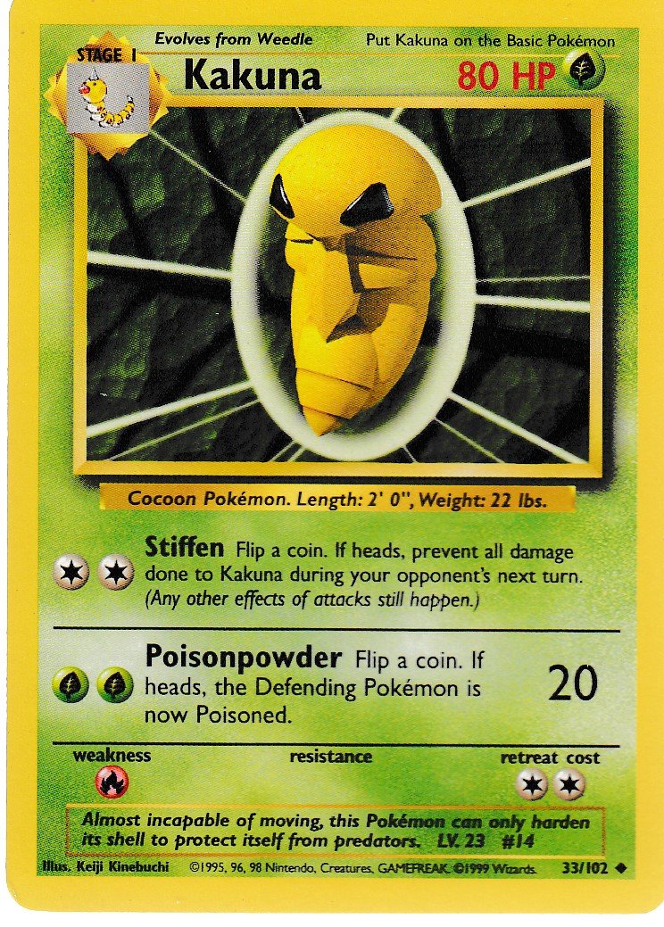 Kakuna 33/102 Base Set Unlimited Uncommon