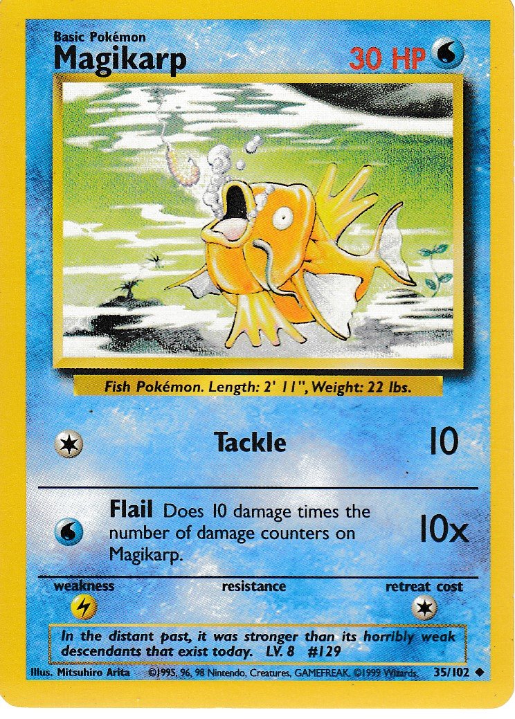 Magikarp 35/102 Base Set Unlimited Uncommon