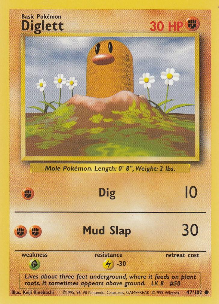 Diglett 47/102 Base Set Unlimited Common