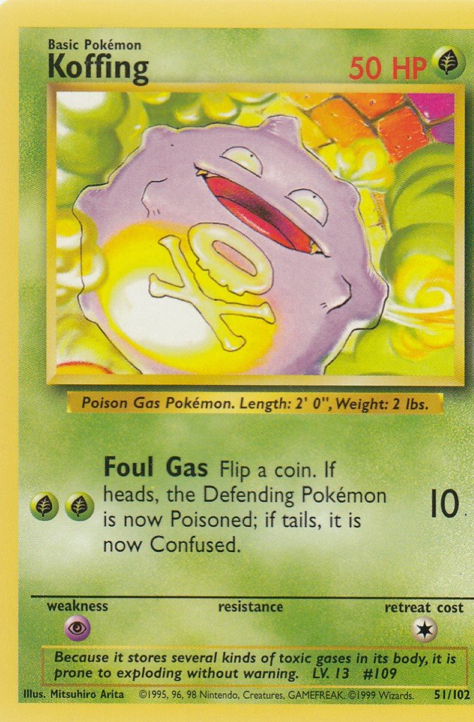 Koffing 51/102 Base Set Unlimited Common